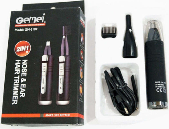 Trimmer-Rifinitore-2-In-1-Elettrico-Batteria-Ricaricabile-Per-Barba-Naso-Gm-3109