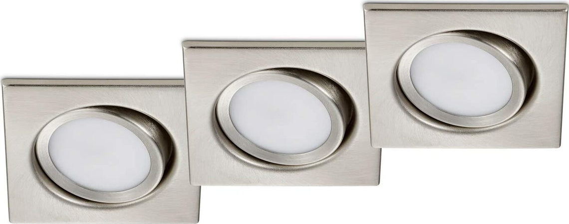 TRIO---KIT-3-FARETTI-LED-RILA-AD-INCASSO-QUADRATI-IN-NICKEL-OPACO-3x-SMD-LED,-5W-·-3x-450lm,-3000K