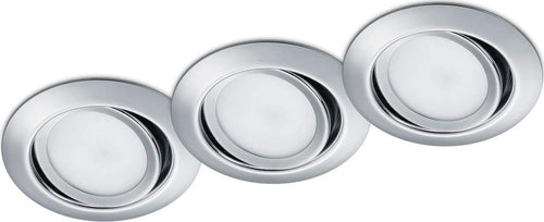 TRIO---KIT-3-FARETTI-LED-RILA-AD-INCASSO-TONDI-CROMO-3x-SMD-LED,-5W-·-3x-450lm,-3000K