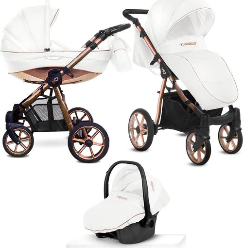 Trio BABYACTIVE Mommy Glossy White Pelle Rose Gold (da esposizione con possibili piccoli difetti) Prima infanzia/Passeggini carrozzine e accessori/Passeggini e carrozzine/Sistemi modulari La Casa Del Bebè - Napoli, Commerciovirtuoso.it