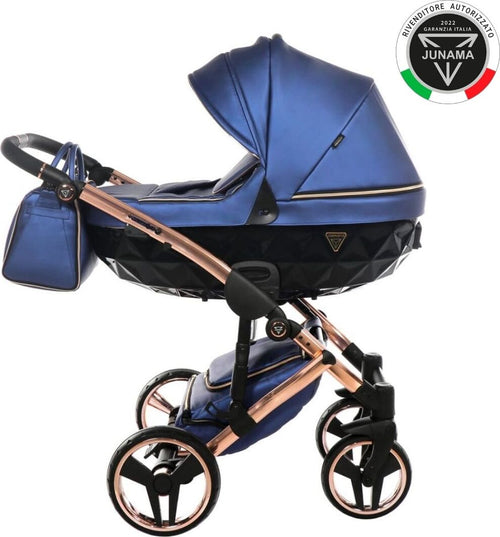 Trio Junama Diamond Fluo Pelle Blu Telaio Oro Navicella Nera Prima infanzia/Passeggini carrozzine e accessori/Passeggini e carrozzine/Sistemi modulari La Casa Del Bebè - Napoli, Commerciovirtuoso.it