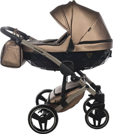 Trio-Junama-Diamond-Fluo-Pelle-Bronze-Navicella-Nera-Telaio-Fango