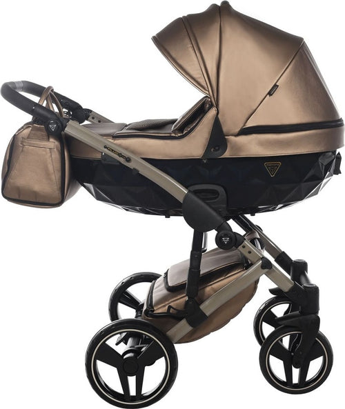 Trio-Junama-Diamond-Fluo-Pelle-Bronze-Navicella-Nera-Telaio-Fango