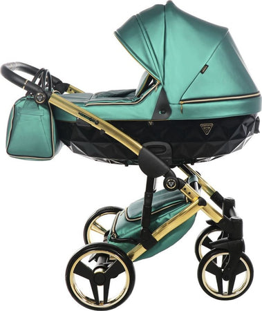 Trio Junama Diamond Fluo Pelle Verde Telaio Oro Navicella Nera Prima infanzia/Passeggini carrozzine e accessori/Passeggini e carrozzine/Sistemi modulari La Casa Del Bebè - Napoli, Commerciovirtuoso.it