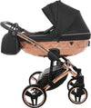 Trio Junama Diamond Mirror Satin Tessuto 3 in 1 Nero / Champagne Telaio Oro Rosa Prima infanzia/Passeggini carrozzine e accessori/Passeggini e carrozzine/Sistemi modulari La Casa Del Bebè - Napoli, Commerciovirtuoso.it
