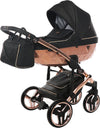 Trio Junama Diamond Mirror Satin Tessuto 3 in 1 Nero / Champagne Telaio Oro Rosa Prima infanzia/Passeggini carrozzine e accessori/Passeggini e carrozzine/Sistemi modulari La Casa Del Bebè - Napoli, Commerciovirtuoso.it