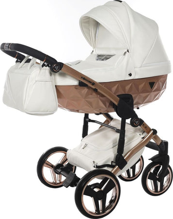 Trio Junama Diamond Mirror Satin V2 3 in 1 Pelle Bianco Nav. Champagne Telaio Oro Rosa Prima infanzia/Passeggini carrozzine e accessori/Passeggini e carrozzine/Sistemi modulari La Casa Del Bebè - Napoli, Commerciovirtuoso.it