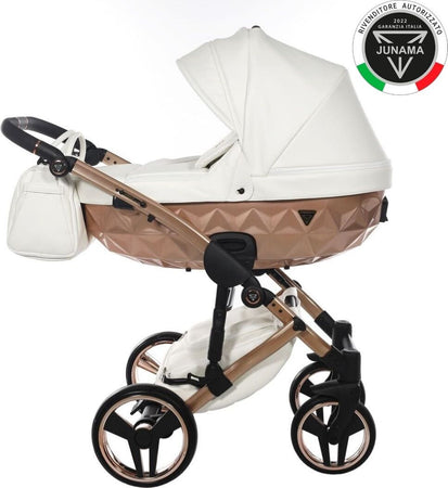 Trio Junama Diamond Mirror Satin V2 3 in 1 Pelle Bianco Nav. Champagne Telaio Oro Rosa Prima infanzia/Passeggini carrozzine e accessori/Passeggini e carrozzine/Sistemi modulari La Casa Del Bebè - Napoli, Commerciovirtuoso.it
