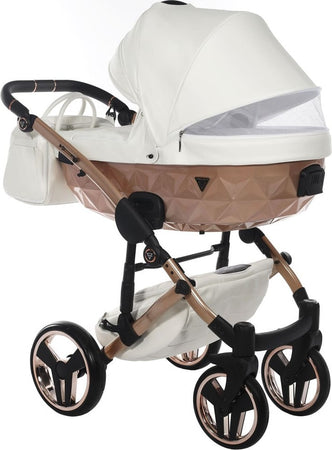 Trio Junama Diamond Mirror Satin V2 3 in 1 Pelle Bianco Nav. Champagne Telaio Oro Rosa Prima infanzia/Passeggini carrozzine e accessori/Passeggini e carrozzine/Sistemi modulari La Casa Del Bebè - Napoli, Commerciovirtuoso.it