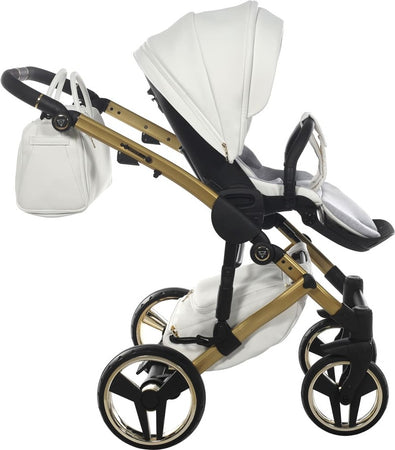 Trio Junama Diamond Mirror Satin V2 3 in 1 Pelle Bianco Nav Oro Telaio Oro Giallo Prima infanzia/Passeggini carrozzine e accessori/Passeggini e carrozzine/Sistemi modulari La Casa Del Bebè - Napoli, Commerciovirtuoso.it