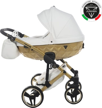 Trio Junama Diamond Mirror Satin V2 3 in 1 Pelle Bianco Nav Oro Telaio Oro Giallo Prima infanzia/Passeggini carrozzine e accessori/Passeggini e carrozzine/Sistemi modulari La Casa Del Bebè - Napoli, Commerciovirtuoso.it