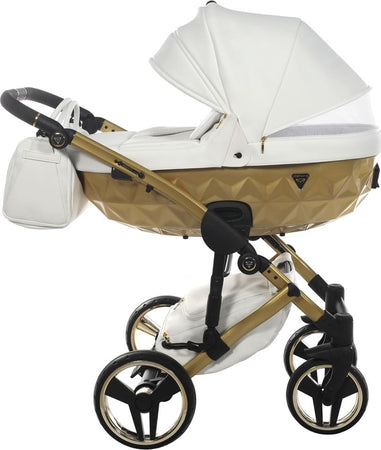 Trio Junama Diamond Mirror Satin V2 3 in 1 Pelle Bianco Nav Oro Telaio Oro Giallo Prima infanzia/Passeggini carrozzine e accessori/Passeggini e carrozzine/Sistemi modulari La Casa Del Bebè - Napoli, Commerciovirtuoso.it
