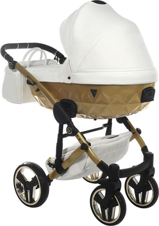 Trio Junama Diamond Mirror Satin V2 3 in 1 Pelle Bianco Nav Oro Telaio Oro Giallo Prima infanzia/Passeggini carrozzine e accessori/Passeggini e carrozzine/Sistemi modulari La Casa Del Bebè - Napoli, Commerciovirtuoso.it