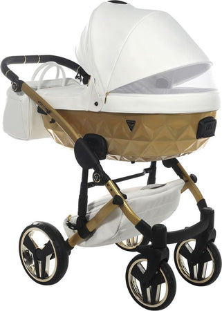Trio Junama Diamond Mirror Satin V2 3 in 1 Pelle Bianco Nav Oro Telaio Oro Giallo Prima infanzia/Passeggini carrozzine e accessori/Passeggini e carrozzine/Sistemi modulari La Casa Del Bebè - Napoli, Commerciovirtuoso.it