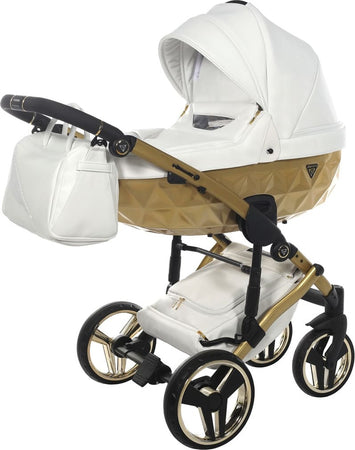 Trio Junama Diamond Mirror Satin V2 3 in 1 Pelle Bianco Nav Oro Telaio Oro Giallo Prima infanzia/Passeggini carrozzine e accessori/Passeggini e carrozzine/Sistemi modulari La Casa Del Bebè - Napoli, Commerciovirtuoso.it