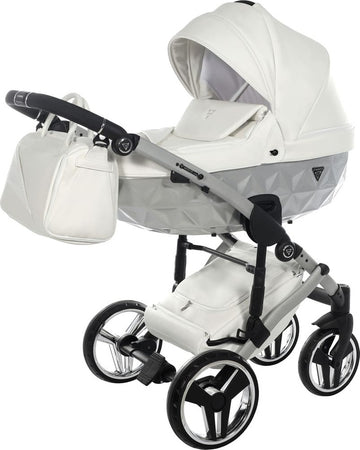 Trio Junama Diamond Mirror Satin V2 3 in 1 Pelle Bianco Navicella Grigio Telaio Cromato Prima infanzia/Passeggini carrozzine e accessori/Passeggini e carrozzine/Sistemi modulari La Casa Del Bebè - Napoli, Commerciovirtuoso.it