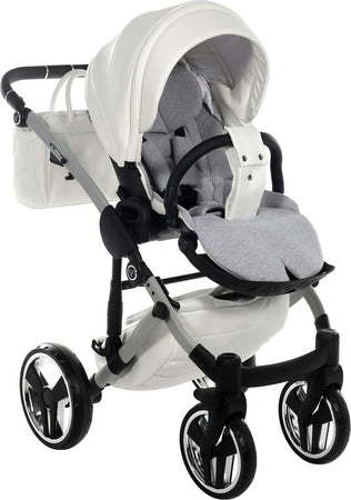 Trio Junama Diamond Mirror Satin V2 3 in 1 Pelle Bianco Navicella Grigio Telaio Cromato Prima infanzia/Passeggini carrozzine e accessori/Passeggini e carrozzine/Sistemi modulari La Casa Del Bebè - Napoli, Commerciovirtuoso.it