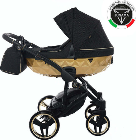 Trio Junama Diamond Mirror Satin V2 3 in 1 Tessuto Nero/Oro Giallo Telaio Nero Prima infanzia/Passeggini carrozzine e accessori/Passeggini e carrozzine/Sistemi modulari La Casa Del Bebè - Napoli, Commerciovirtuoso.it