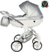 Trio Junama Fluo Italy 3 in 1 Ecopelle Silver/Telaio Cromato Prima infanzia/Passeggini carrozzine e accessori/Passeggini e carrozzine/Sistemi modulari La Casa Del Bebè - Napoli, Commerciovirtuoso.it
