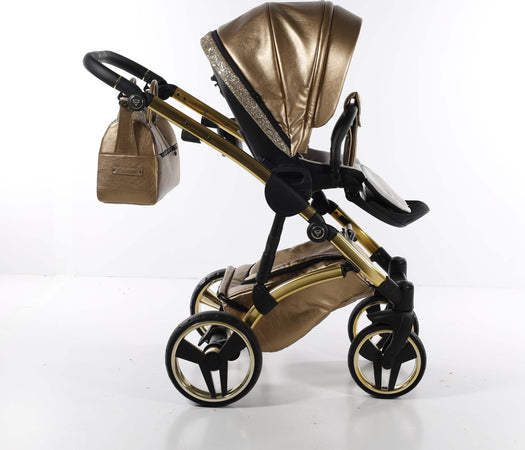 Trio Junama Glitter in Pelle Gold Telaio Oro Giallo Prima infanzia/Passeggini carrozzine e accessori/Passeggini e carrozzine/Sistemi modulari La Casa Del Bebè - Napoli, Commerciovirtuoso.it