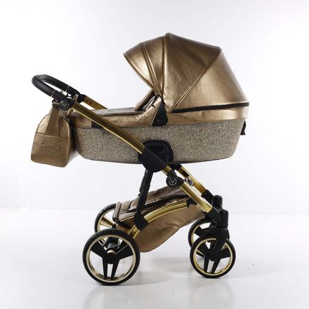 Trio Junama Glitter in Pelle Gold Telaio Oro Giallo Prima infanzia/Passeggini carrozzine e accessori/Passeggini e carrozzine/Sistemi modulari La Casa Del Bebè - Napoli, Commerciovirtuoso.it