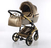 Trio Junama Glitter in Pelle Gold Telaio Oro Giallo Prima infanzia/Passeggini carrozzine e accessori/Passeggini e carrozzine/Sistemi modulari La Casa Del Bebè - Napoli, Commerciovirtuoso.it