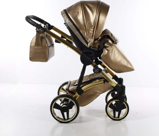Trio Junama Glitter in Pelle Gold Telaio Oro Giallo Prima infanzia/Passeggini carrozzine e accessori/Passeggini e carrozzine/Sistemi modulari La Casa Del Bebè - Napoli, Commerciovirtuoso.it