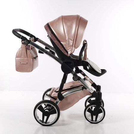Trio Junama Glitter in Pelle Rosa Telaio Silver Prima infanzia/Passeggini carrozzine e accessori/Passeggini e carrozzine/Sistemi modulari La Casa Del Bebè - Napoli, Commerciovirtuoso.it
