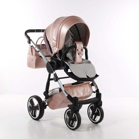 Trio Junama Glitter in Pelle Rosa Telaio Silver Prima infanzia/Passeggini carrozzine e accessori/Passeggini e carrozzine/Sistemi modulari La Casa Del Bebè - Napoli, Commerciovirtuoso.it