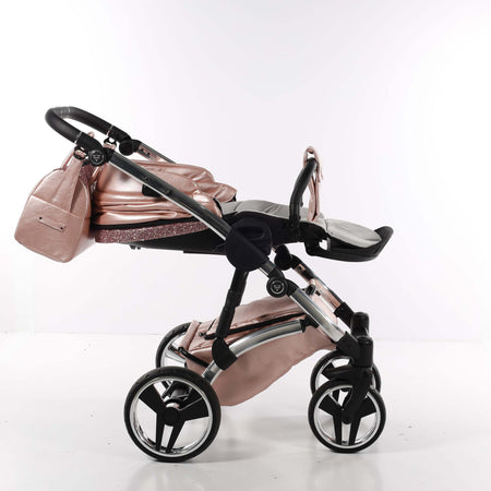 Trio Junama Glitter in Pelle Rosa Telaio Silver Prima infanzia/Passeggini carrozzine e accessori/Passeggini e carrozzine/Sistemi modulari La Casa Del Bebè - Napoli, Commerciovirtuoso.it
