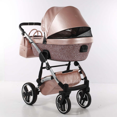 Trio Junama Glitter in Pelle Rosa Telaio Silver Prima infanzia/Passeggini carrozzine e accessori/Passeggini e carrozzine/Sistemi modulari La Casa Del Bebè - Napoli, Commerciovirtuoso.it