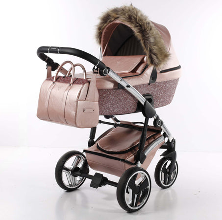 Trio Junama Glitter in Pelle Rosa Telaio Silver Prima infanzia/Passeggini carrozzine e accessori/Passeggini e carrozzine/Sistemi modulari La Casa Del Bebè - Napoli, Commerciovirtuoso.it