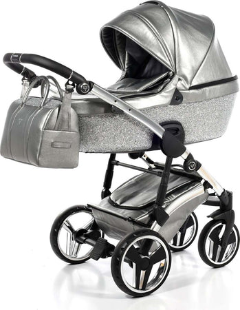 Trio Junama Glitter In Pelle Silver Telaio Acciaio Prima infanzia/Passeggini carrozzine e accessori/Passeggini e carrozzine/Sistemi modulari La Casa Del Bebè - Napoli, Commerciovirtuoso.it