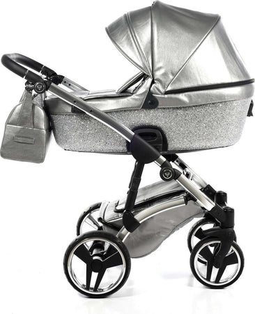 Trio Junama Glitter In Pelle Silver Telaio Acciaio Prima infanzia/Passeggini carrozzine e accessori/Passeggini e carrozzine/Sistemi modulari La Casa Del Bebè - Napoli, Commerciovirtuoso.it