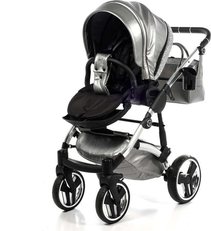 Trio Junama Glitter In Pelle Silver Telaio Acciaio Prima infanzia/Passeggini carrozzine e accessori/Passeggini e carrozzine/Sistemi modulari La Casa Del Bebè - Napoli, Commerciovirtuoso.it