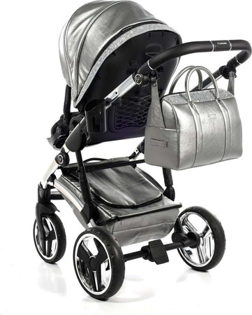 Trio Junama Glitter In Pelle Silver Telaio Acciaio Prima infanzia/Passeggini carrozzine e accessori/Passeggini e carrozzine/Sistemi modulari La Casa Del Bebè - Napoli, Commerciovirtuoso.it