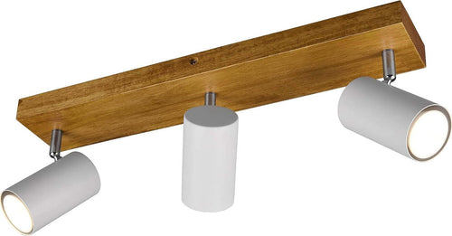 TRIO-LEUCHEN---FARETTO-MARLEY-3xGU10-CON-BASE-LEGNO-NATURALE