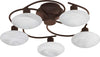 Trio-Leuchten-Trio-6380051-24-Lentin-Plafoniera,-5x28-Watt,-Ruggine/Bianco,-50-cm-G9,-28-W-[Classe-di-efficienza-energetica-C]