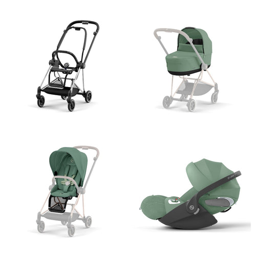 Trio Cybex Platinum Mios 3 - Telaio Chrome Black - Cloud T I-SIZE Plus - Leaf Green