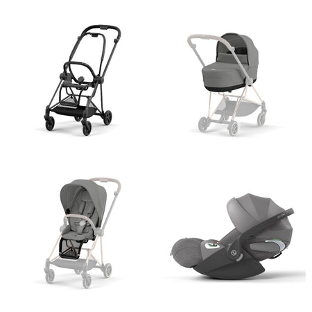 Trio Cybex Platinum Mios 3 - Telaio Matt Black - Cloud T I-SIZE Plus - Mirage Grey