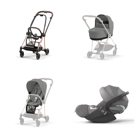 Trio Cybex Platinum Mios 3 - Telaio Rosegold - Cloud T I-SIZE Plus - Mirage Grey