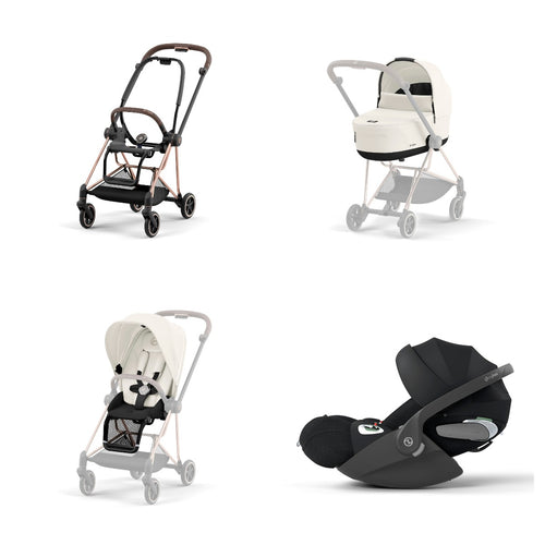Trio Cybex Platinum Mios 3 - Telaio Rosegold - Cloud T I-SIZE Plus - Off White