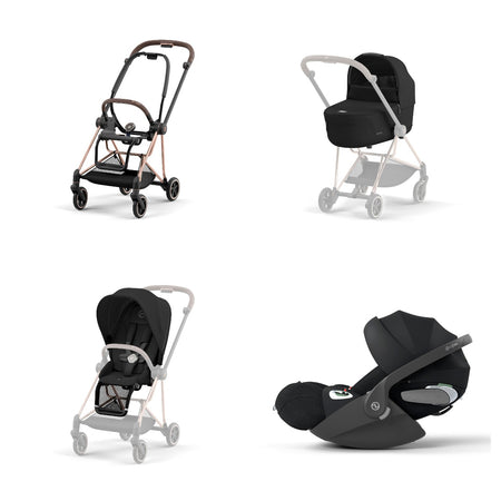 Trio Cybex Platinum Mios 3 - Telaio Rosegold - Cloud T I-SIZE Plus - Sepia Black