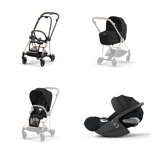 Trio Cybex Platinum Mios 3 - Telaio Rosegold - Cloud T I-SIZE Plus - Sepia Black