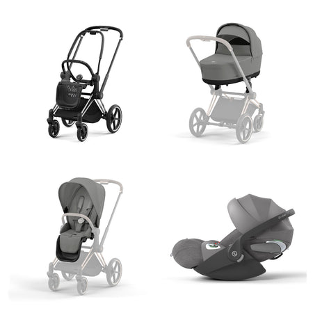 Trio Cybex Platinum Priam 4 Telaio Chrome Black-Cloud T I-SIZE Plus-Mirage Grey