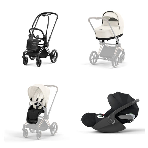 Trio Cybex Platinum Priam 4 Telaio Chrome Black-Cloud T I-SIZE Plus-Off White