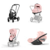 Trio Cybex Platinum Priam 4 Telaio Chrome Black-Cloud T I-SIZE Plus-Peach Pink