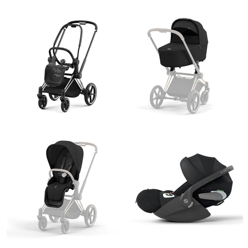 Trio Cybex Platinum Priam 4 Telaio Chrome Black-Cloud T I-SIZE Plus-Sepia Black