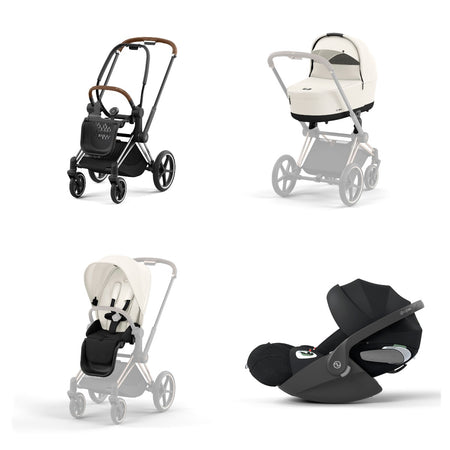 Trio Cybex Platinum Priam 4 Telaio Chrome Brown-Cloud T I-SIZE Plus-Off White
