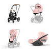 Trio Cybex Platinum Priam 4 Telaio Chrome Brown-Cloud T I-SIZE Plus-Peach Pink